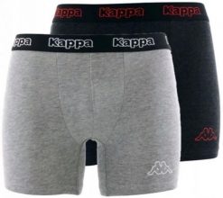 Bokserki Kappa 2-pak Ciemnoszary-Jasnoszary Ciemnoszary/szary St. Szare bokserki męskie 909, bez wzorów, z bawełny. Za 26.50 zł.