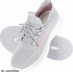 BSCORA - Półuty sportowe CORA damskie dziany materiał tekstylny wciągane ze sznurówkami podeszwa tworzywo PVC lekkie wygodne idealne w pracy i na codz. Obuwie sportowe damskie Reis, bez wzorów, z materiału, bez zapięcia, na fitness i siłownię. Za 46.99 zł.