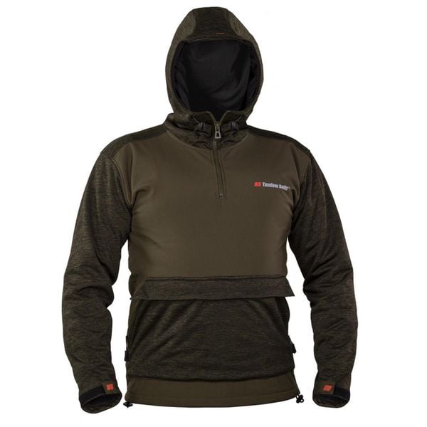 Softshell Bluza wędkarska z kapturem. Zielone bielizna sportowa damska TANDEM BAITS, bez wzorów, z polaru. Za 297.29 zł.