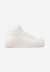 Białe Płaskie Sznurowane Botki Sneakersy za Kostkę Mivara. Białe buty sportowe męskie Born2be, bez wzorów, za kostkę, bez zapięcia, trekkingowe. Za 139.99 zł.