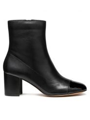 Geox Botki D Virnilisa 65 D56YYA 0TUHH C9999 Czarny. Czarne botki damskie Geox, bez wzorów, ze skóry, bez obcasa, na słupku, bez zapięcia. Za 539.99 zł.