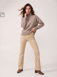 Jeansy flare - beżowy. Brązowe jeansy damskie Sinsay, bez wzorów, z jeansu. Za 59.99 zł.