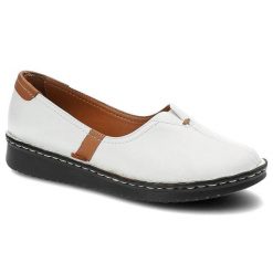 Białe Półbuty Artiker Skórzane Buty Damskie. Białe półbuty damskie Artiker, bez wzorów, ze skóry, biznesowe, bez obcasa, na koturnie, bez zapięcia. Za 203.99 zł.