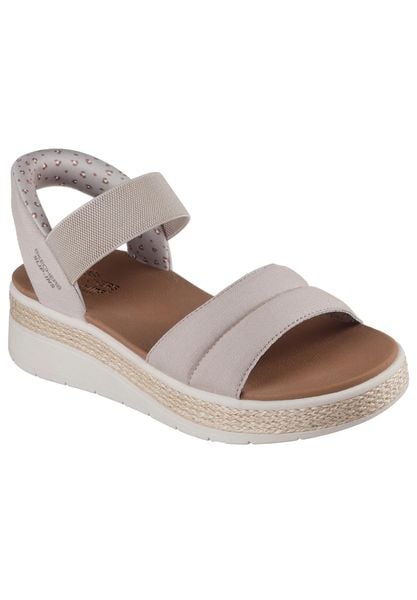 Sandały SKECHERS 114413S Brązowy. Brązowe sandały damskie Skechers, bez wzorów, z materiału, bez obcasa, bez zapięcia. Za 390.00 zł.
