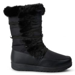 Damskie turystyczne buty zimowe Valdare Hi. Czarne obuwie trekkingowe damskie Dare 2B, bez zapięcia. W wyprzedaży za 449.99 zł.