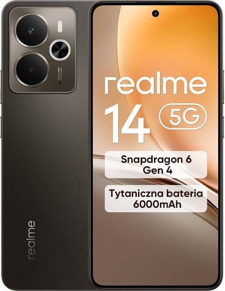 Smartfon Realme 14 5G 8/256GB Brązowy (631011005351). Brązowe smartfony realme. Za 1,399.00 zł.