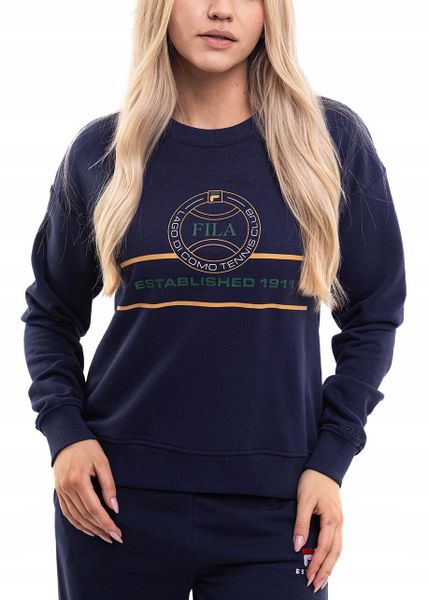 Bluza damska Fila Parella. Niebieskie bluzy damskie Fila, s, bez wzorów, z bawełny, bez ramiączek, z kapturem. Za 189.99 zł.