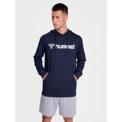 Bluza z kapturem Hummel Go 2.0 Logo. Niebieskie bluzy męskie Hummel, bez wzorów, z materiału, z kapturem, na fitness i siłownię. Za 233.50 zł.