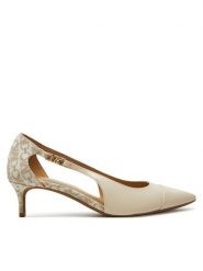 MICHAEL Michael Kors Czółenka Veronica 40H3VRMP2L Beżowy. Brązowe czółenka damskie MICHAEL Michael Kors, bez wzorów, ze skóry, bez obcasa, bez zapięcia. Za 439.99 zł.