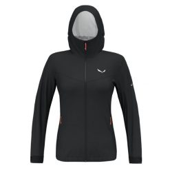 Kurtka Sportowa Damska Salewa Puez 2.5L Ptx. Czarne kurtki sportowe damskie Salewa, l, bez wzorów, z materiału, bez ramiączek, z kapturem, trekkingowe. Za 520.60 zł.
