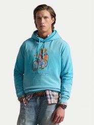 Polo Ralph Lauren Bluza 710B14624001 Niebieski Regular Fit. Niebieskie bluzy męskie Polo Ralph Lauren, m, bez wzorów, z bawełny, bez ramiączek, bez kaptura. Za 996.99 zł.