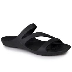 Klapki damskie Crocs KADEE II. Czarne klapki damskie Crocs, bez wzorów, bez obcasa, bez zapięcia. Za 109.00 zł.