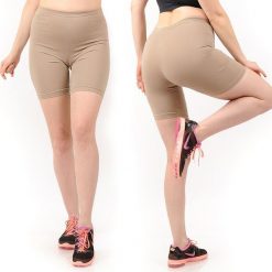 Legginsy damskie 1/2 Kolarki Krótkie Spodenki Beżowe M. Brązowe legginsy damskie LAEMI, bez wzorów. Za 22.99 zł.