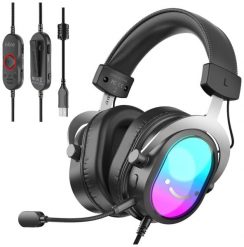 Słuchawki studyjne nauszne Fifine H16 7.1 Black RGB. Czarne słuchawki nauszne Fifine Microphone. Za 279.00 zł.