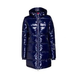 Kurtka narciarska damska Fila Sakura Puffer Coat granatowa. Niebieskie kurtki sportowe damskie Fila, l, bez wzorów, z materiału, bez ramiączek, z kapturem, narciarskie, thinsulate. Za 454.49 zł.
