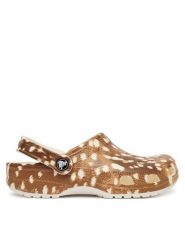 Crocs Klapki Classic Graphic Clogs 214153 Brązowy. Brązowe klapki damskie Crocs, bez wzorów, z tworzywa sztucznego, bez obcasa, bez zapięcia. Za 259.99 zł.
