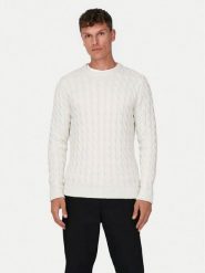 Only & Sons Sweter 22026504 Écru Regular Fit. Swetry męskie Only & Sons, m, bez wzorów, z syntetyku, bez kołnierzyka, bez ramiączek. Za 139.99 zł.