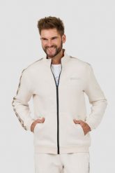 GUESS Beżowa bluza Mickey Full Zip. Brązowe bluzy męskie Guess, l, z aplikacjami, bez ramiączek, bez kaptura. W wyprzedaży za 322.99 zł.