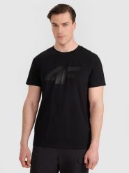 4F T-shirt regular z nadrukiem męski - czarny 3XL. Czarne t-shirty męskie 4F, m, bez wzorów, z bawełny, bez kołnierzyka, bez ramiączek. Za 59.99 zł.