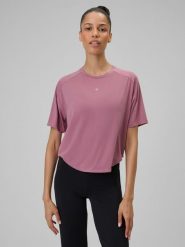 4F Koszulka do jogi regular szybkoschnąca damska - różowa XL. Czerwone koszulki sportowe damskie 4F, l, bez wzorów, z dzianiny, bez ramiączek, na jogę i pilates. Za 129.99 zł.