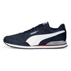 Buty do chodzenia męskie Puma ST RUNNER V3 MESH. Niebieskie buty sportowe męskie Puma, bez wzorów, z gumy, bez zapięcia, trekkingowe. Za 249.00 zł.