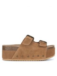 Badura Klapki TS6208-01 Brązowy. Brązowe klapki damskie Badura, bez wzorów, bez obcasa, bez zapięcia. Za 229.99 zł.