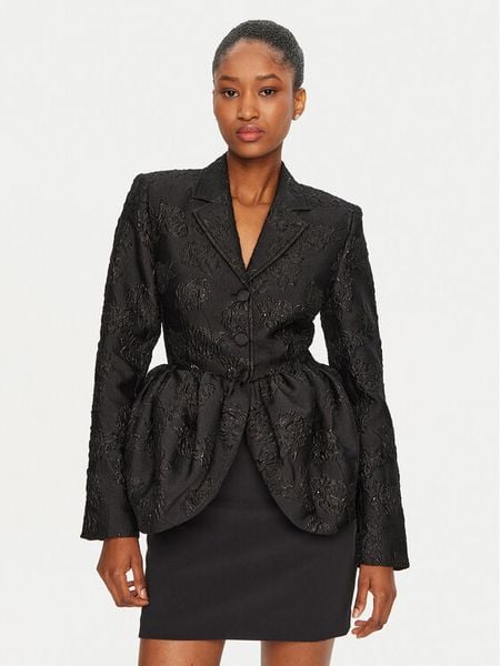 ROTATE Marynarka 113600100 Czarny Slim Fit. Czarne marynarki i żakiety damskie ROTATE, bez wzorów, z syntetyku, bez kołnierzyka, bez ramiączek. Za 999.99 zł.