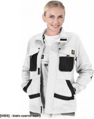 Reis - Bluza ochronna FIO, damska biało-czarno-szary 5XL. Białe bluzy damskie Reis, xl, bez wzorów, bez ramiączek, bez kaptura. Za 70.80 zł.
