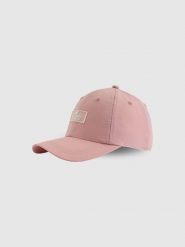 4F Czapka z daszkiem strapback uniseks - różowa L/XL (60cm). Czerwone czapki damskie 4F, bez wzorów, klasyczne. Za 59.99 zł.