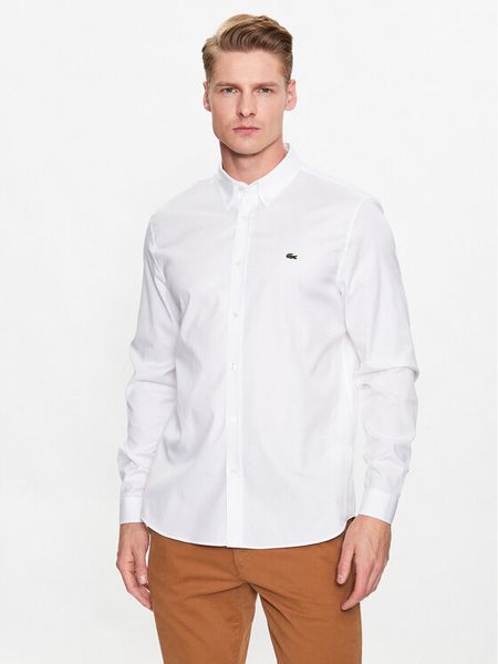 Lacoste Koszula CH2933 Biały Regular Fit. Białe koszule męskie Lacoste, m, bez wzorów, z bawełny, biznesowe, bez kołnierzyka, bez ramiączek. Za 339.99 zł.