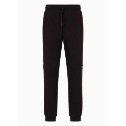 Spodnie dresowe męskie EA7 Emporio Armani sportowe czarne (6DPP57-PJOGZ-1200). Czarne spodnie sportowe męskie EA7, m, bez wzorów, z dresówki, trekkingowe. Za 379.00 zł.