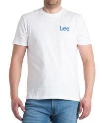 LEE MEDIUM WOBBLY TEE MĘSKI T-SHIRT KOSZULKA LOGO NADRUK BRIGHT WHITE LL04FQLJ 112331451. Białe t-shirty męskie Lee, m, bez wzorów, bez kołnierzyka, bez ramiączek. Za 69.99 zł.