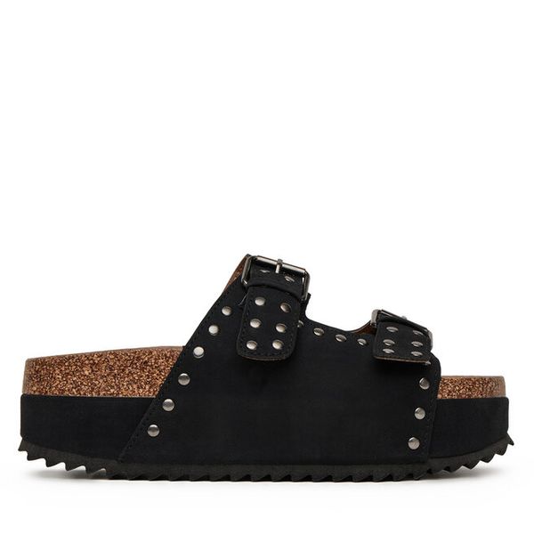 Klapki DeeZee. Czarne klapki damskie DeeZee, bez wzorów, bez obcasa, bez zapięcia. Za 119.99 zł.