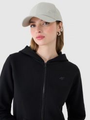 4F Bluza dresowa rozpinana z kapturem damska - czarna XS. Czarne bluzy damskie 4F, xs, bez wzorów, z bawełny, sportowe, bez ramiączek, z kapturem. Za 149.99 zł.