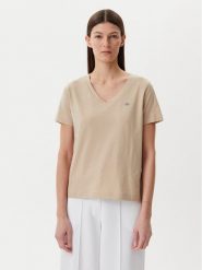 Gant T-Shirt Shield 4200750 Beżowy Regular Fit. Brązowe t-shirty damskie GANT, xs, bez wzorów, z bawełny, bez kołnierzyka, bez ramiączek. Za 129.99 zł.
