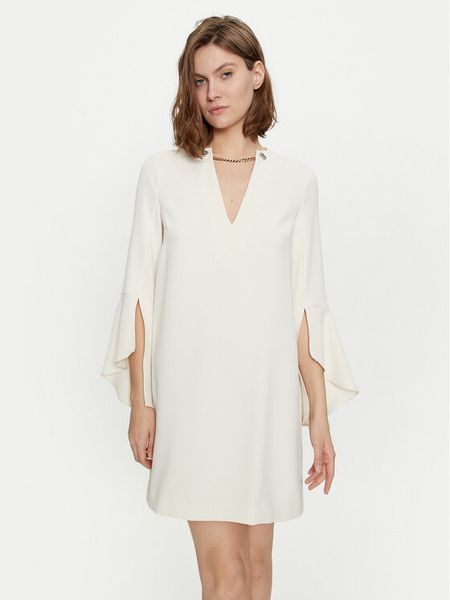 TWINSET Sukienka koktajlowa 241TP2292 Écru Straight Fit. Sukienki damskie Twinset, bez wzorów, z syntetyku, wizytowe, bez kołnierzyka, bez ramiączek. Za 1,169.00 zł.