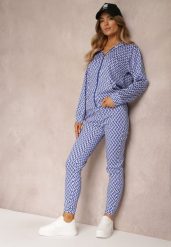 Niebieski 2-cześciowy Komplet Dresowy z Bluzą i Spodnia Analina. Niebieskie bluzy damskie Renee, s, bez wzorów, z dresówki, bez ramiączek, bez kaptura. Za 74.99 zł.