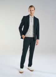 PAKO LORENTE – Wełniane zielone spodnie garniturowe. Zielone eleganckie spodnie męskie Pako Lorente, m, bez wzorów, z wełny, eleganckie. Za 549.99 zł.
