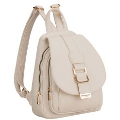 Mały plecak damski plecaczek miejski beżowy ze skóry ekologicznej Peterson PTN MBP-04-F19. Brązowe plecaki damskie Peterson, bez wzorów, ze skóry ekologicznej. Za 89.99 zł.