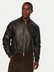 AMI Paris Kurtka skórzana HJK131LH0044 Czarny Regular Fit. Czarne kurtki męskie AMI PARIS, m, bez wzorów, ze skóry, bez kaptura. Za 4,739.00 zł.