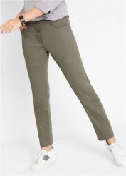 Dżinsy z prostą nogawką, mid waist, ze stretchem. Szare jeansy damskie bonprix, bez wzorów. Za 142.99 zł.