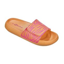 Klapki damskie Beco Zebra Vibes pomarańczowo-różowe. Czerwone klapki damskie 47 Brand, bez wzorów, z syntetyku, bez obcasa, bez zapięcia. Za 253.99 zł.