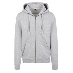 Bluza Męska Premium Z Pełnym Zamkiem Błyskawicznym. Szare bluzy męskie BUILD YOUR BRAND, m, bez wzorów, bez ramiączek, bez kaptura. Za 180.99 zł.