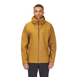 Kurtka przeciwdeszczowa męska Rab Namche GTX Jacket z kapturem. Szare kurtki męskie RAB, m, bez wzorów, sportowe, z kapturem. Za 1,198.39 zł.