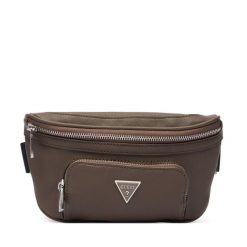 Nerka Guess. Brązowe saszetki i nerki męskie Guess, z aplikacjami. Za 329.99 zł.