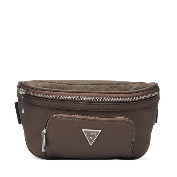 Nerka Guess. Brązowe saszetki i nerki męskie Guess, z aplikacjami. Za 199.99 zł.