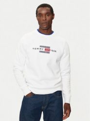 Tommy Hilfiger Bluza MW0MW35541 Biały Regular Fit. Białe bluzy męskie Tommy Hilfiger, m, bez wzorów, z bawełny, bez ramiączek, bez kaptura. Za 309.99 zł.