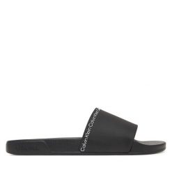 Klapki Calvin Klein. Czarne klapki męskie Calvin Klein, bez wzorów, bez zapięcia. Za 209.99 zł.