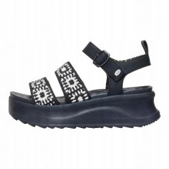 HeyDude Damskie Sandały Delray Buckle Cottage Crochet. Białe sandały damskie Hey dude, bez wzorów, z materiału, bez obcasa, bez zapięcia. Za 219.00 zł.
