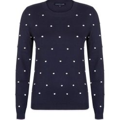 Sweter w kolorze granatowym. Niebieskie swetry nierozpinane damskie Giorgio Di Mare, s, bez wzorów, z bawełny, bez kołnierzyka, bez ramiączek. W wyprzedaży za 128.95 zł.